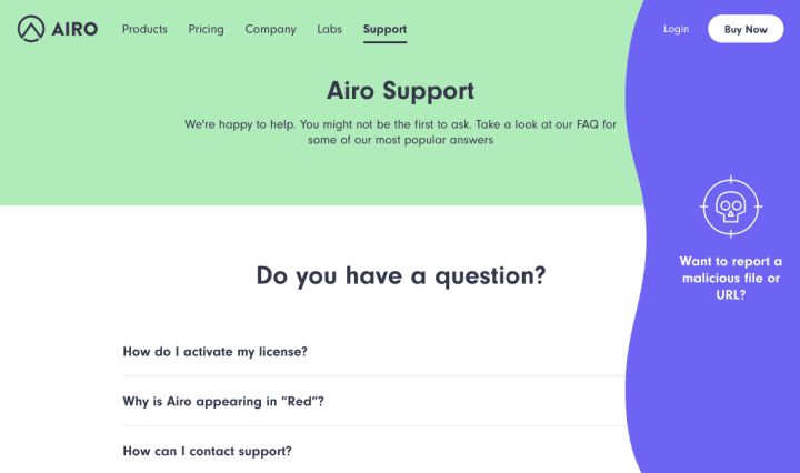 Airo's Support Page