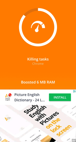 The RAM Booster in Avast Mobile Security