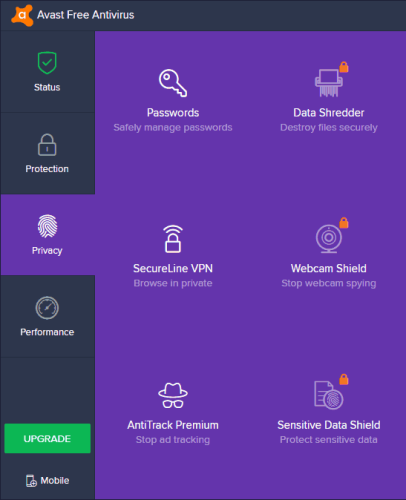 Additional Privacy-Related Features in Avast