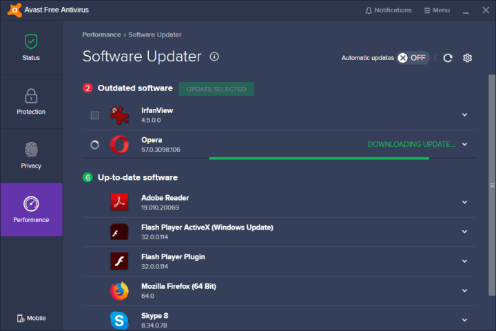 Avast Free Antivirus Software Updater