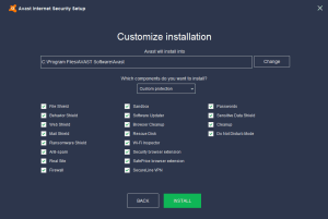 Avast Internet Security Installation Customization