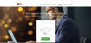 AVG Internet Security Business Edition Webpage