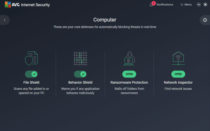 AVG Internet Security Real-Time Protection