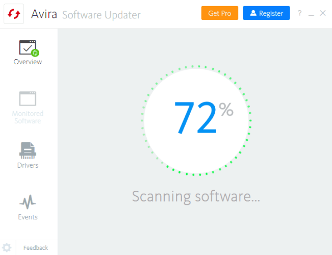 Software updater in Avira Free Antivirus