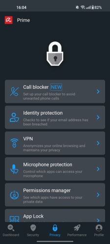 Avira Prime Mobile Privacy Features