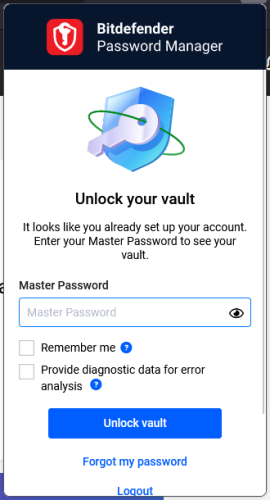 Bitdefender Premium Password Manager Extension