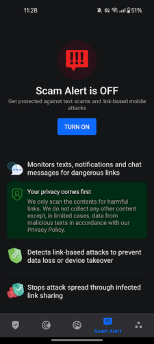 Bitdefender Premium Scam Alert Mobile