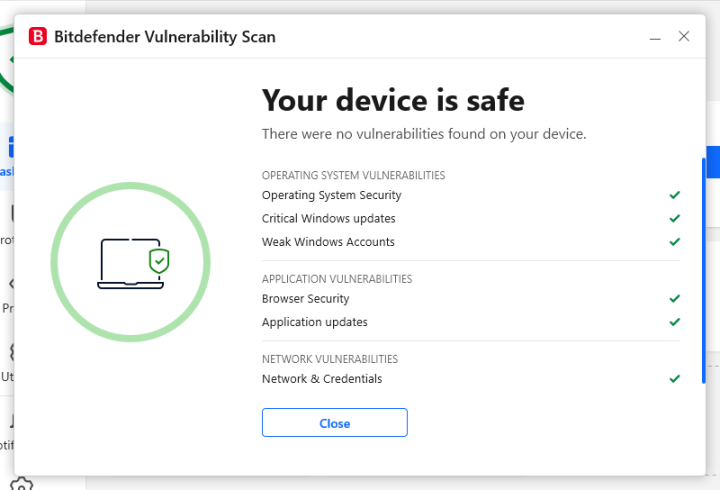 Bitdefender Premium Vulnerability Scan