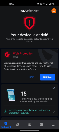Bitdefender Total Security Mobile Interface