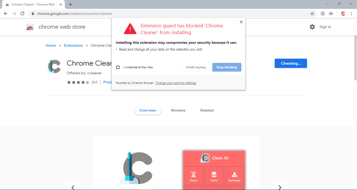 CCleaner Browser Extension Guard