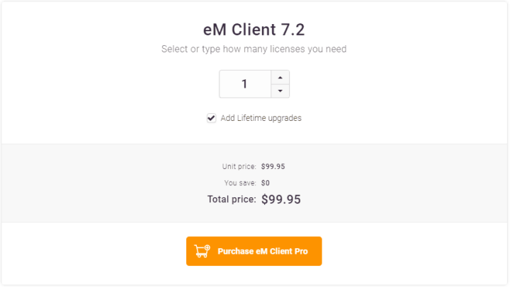eM Client price one license