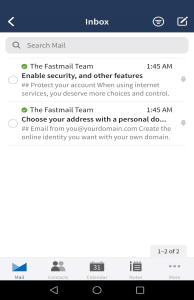 Fastmail mobile inbox
