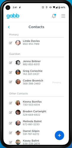 Gabb Phone Pro MyGabb Contacts