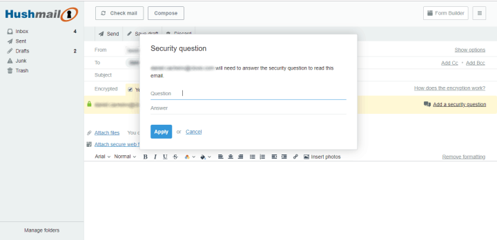 Hushmail security questions