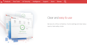 Trend Micro Antivirus+ Security homepage