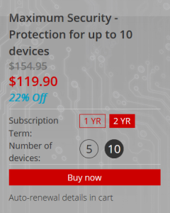 Trend Micro Maximum Security Pricing 2 Years 10 Devices