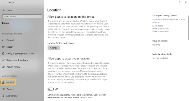 Turning off Geolocation in Microsoft Edge step 2